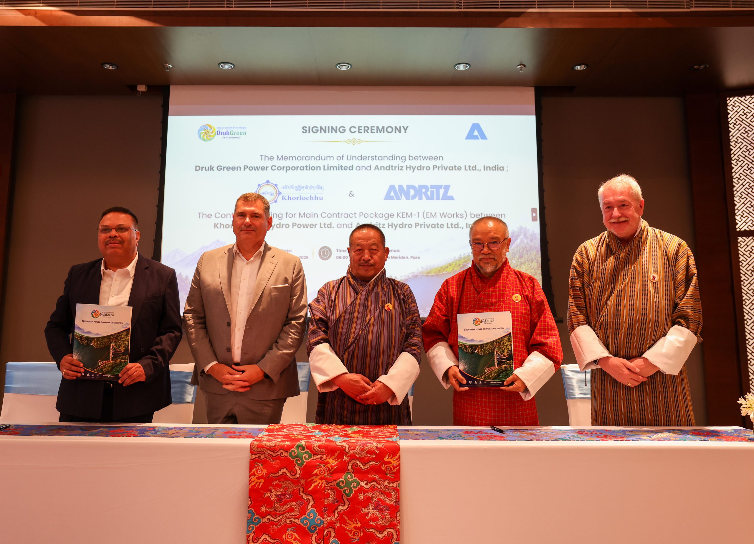 Signing of the Khorlochhu E&M Contract Agreement with Andritz Hydro